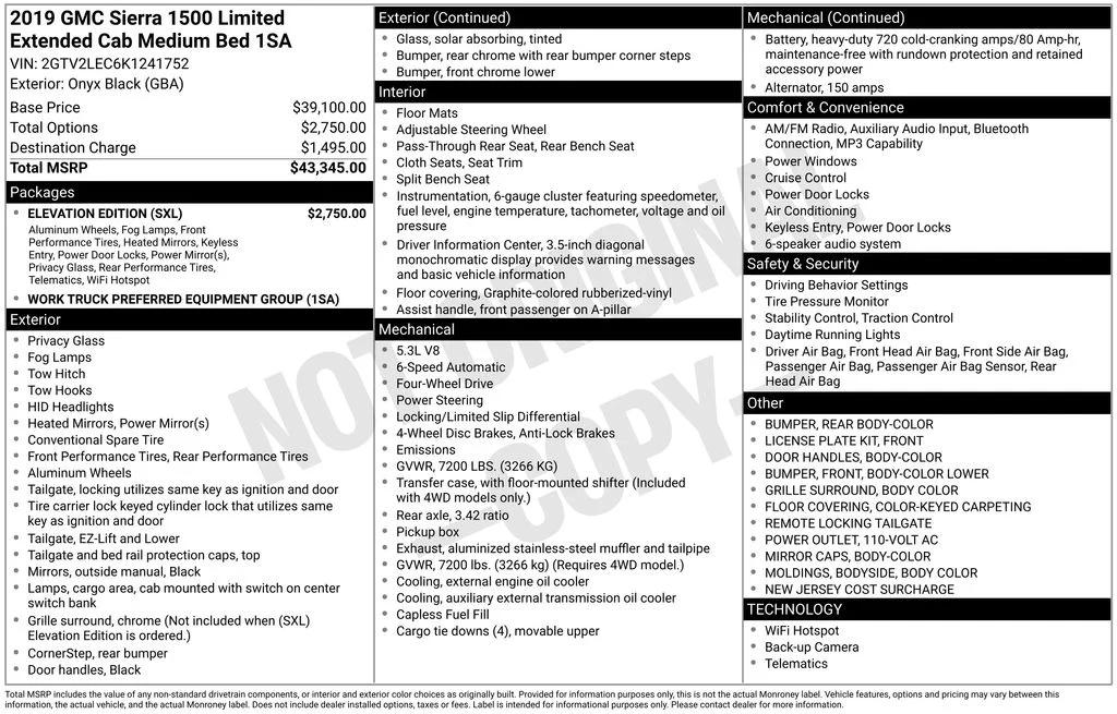 gmc sierra 1500 limited 2019 2GTV2LEC6K1241752 image gmc sierra 1500 limited 2019 2GTV2LEC6K1241752 image